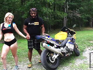 Hd - Nadia White And Don Whoe Rev It Up On His Bike
