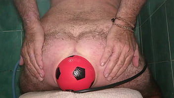 Huge 13 Cm Wide Inflatable Ball Stretching My Anus To The Max In Slow Motion