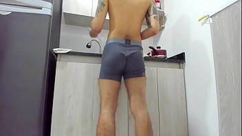 This Horny Handsome Colombian Man Is In The Kitchen free video