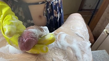 My Hot Housewife Washed My Cock In The Kitchen Until I Cum free video