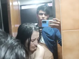 I Get Home From My Girlfriend But I Find Her In The Bathroom, I Ask Her To Suck My Dick To Go To The Party free video