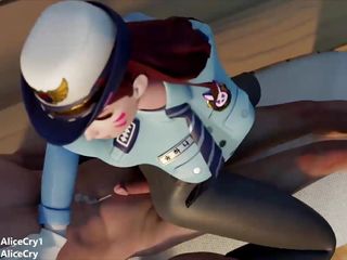 Officer Dva Rubs Her Pretty Ass On A Big Cock free video