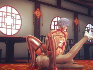 Yaoi Femboy - Blue Hair Sex In A Restaurant