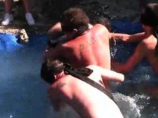 College Gay Hazing In An Outdoor Pool Orgy free video